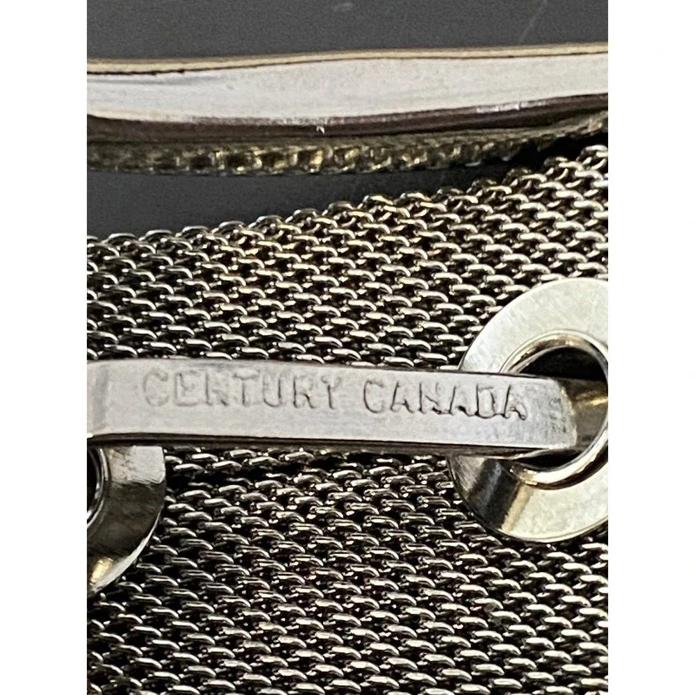 VTG Century Canada Silver Metal Mesh Belt Classic Buckle Fluid Y2K 80s